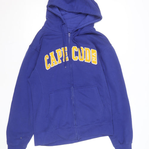 Cuffy’s Men’s Blue Full Zip Hoodie M College Graphic Cape Cod