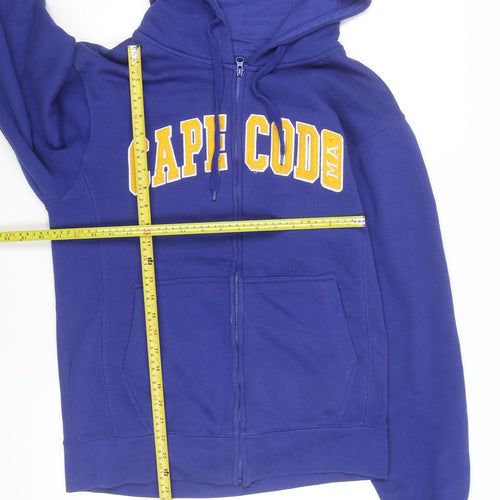 Cuffy’s Men’s Blue Full Zip Hoodie M College Graphic Cape Cod