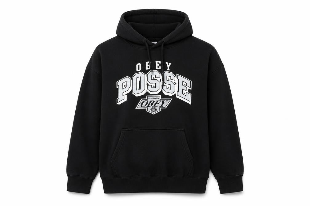 Obey Men Black Pullover Hoodie XL Streetwear Graphic Logo