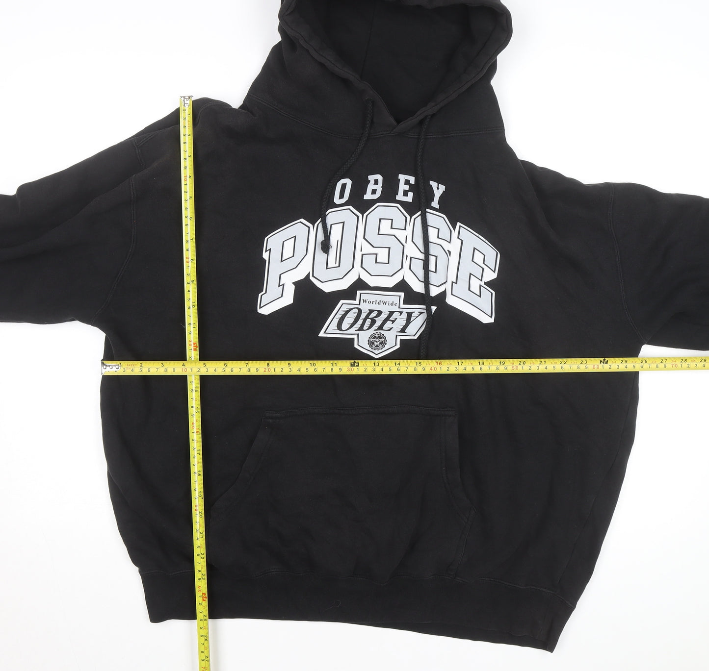 Obey Men Black Pullover Hoodie XL Streetwear Graphic Logo