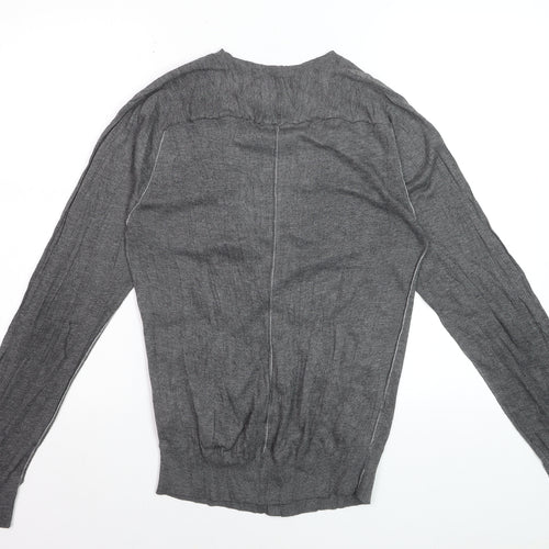 Next Men's Grey XS V-Neck Button Cardigan
