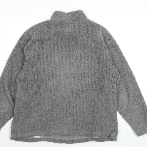 Weird Fish Men's Grey Roll Neck Wool Blend Jumper Size M