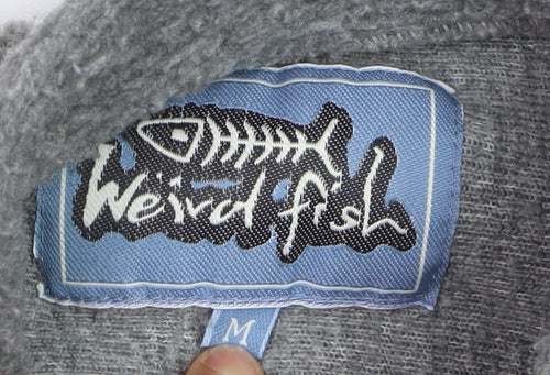 Weird Fish Men's Grey Roll Neck Wool Blend Jumper Size M