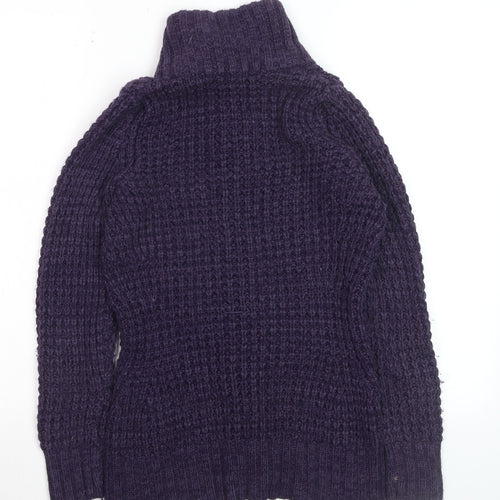 George Women Purple Cable-Knit Button Cardigan UK 8 Petite