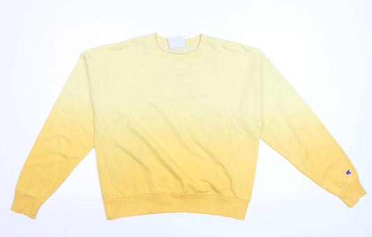 Champion Men's Yellow Small Pullover Crew Neck Sweatshirt