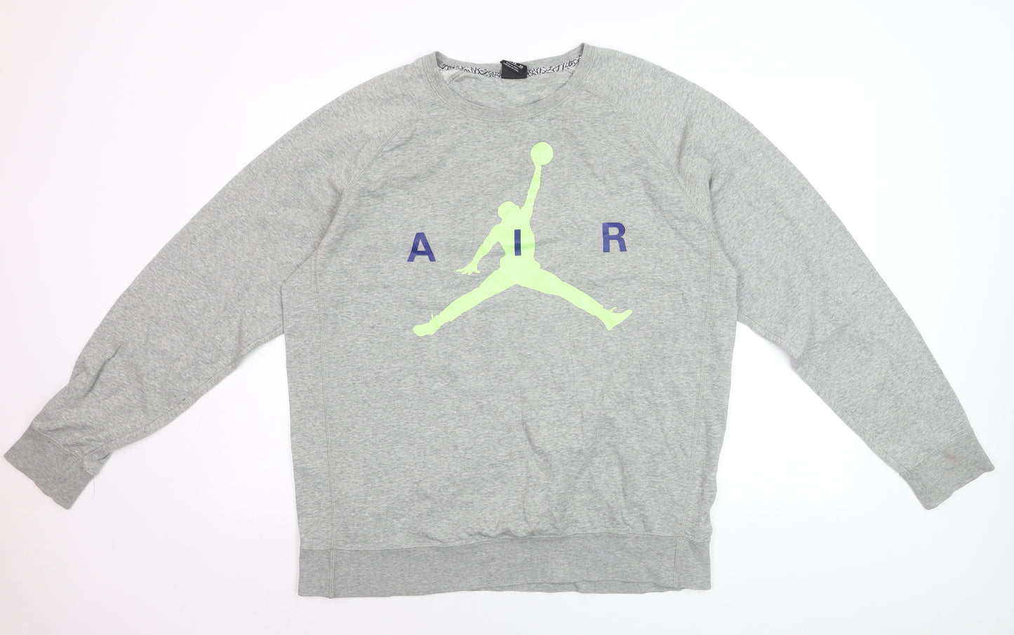 Jordan Men's Grey XL Pullover Sweatshirt Air Logo Crew Neck Fleece