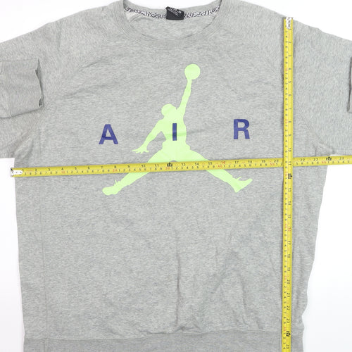 Jordan Men's Grey XL Pullover Sweatshirt Air Logo Crew Neck Fleece