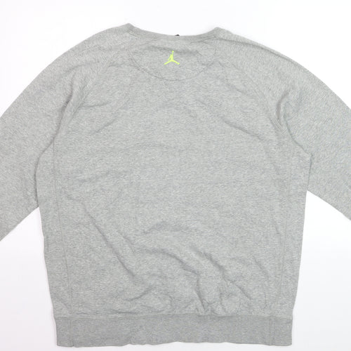 Jordan Men's Grey XL Pullover Sweatshirt Air Logo Crew Neck Fleece