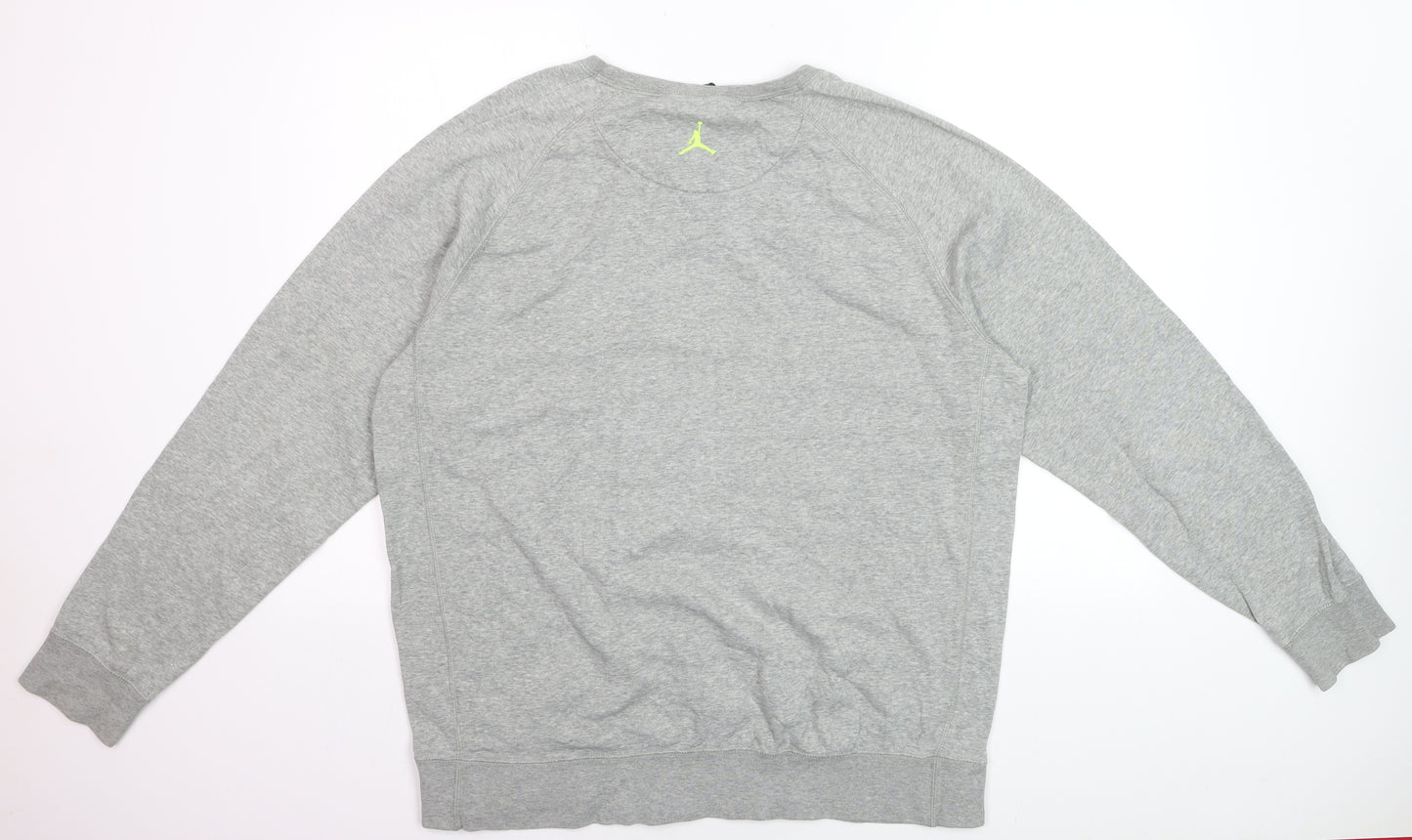 Jordan Men's Grey XL Pullover Sweatshirt Air Logo Crew Neck Fleece