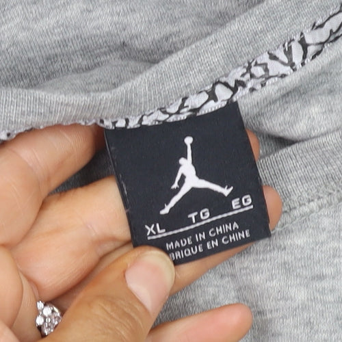 Jordan Men's Grey XL Pullover Sweatshirt Air Logo Crew Neck Fleece