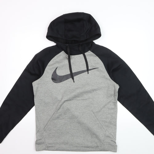 Nike Men's Grey Dri-FIT Pullover Hoodie Small Sportswear