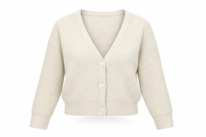 Pull&Bear Women’s Beige Knit V-Neck Button Cardigan Size S