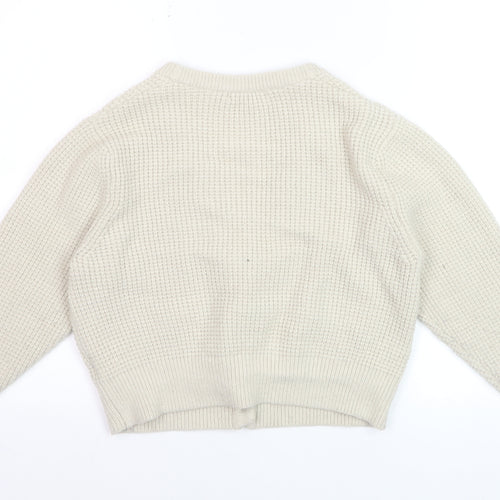 Pull & Bear Women’s Beige Knit V-Neck Button Cardigan Size S