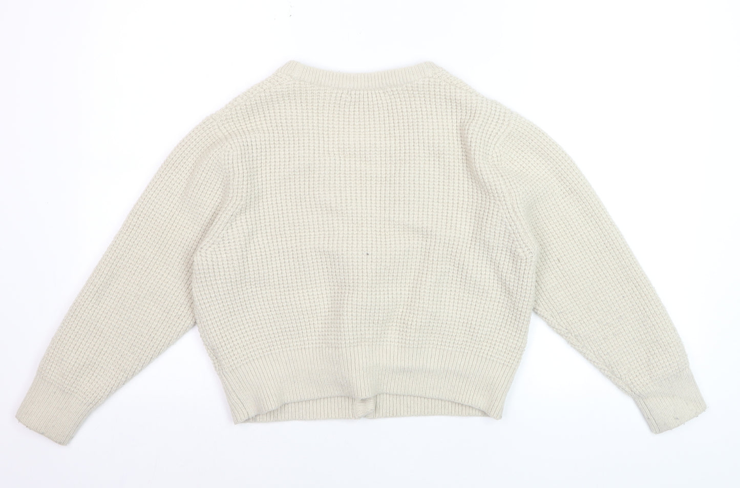 Pull & Bear Women’s Beige Knit V-Neck Button Cardigan Size S