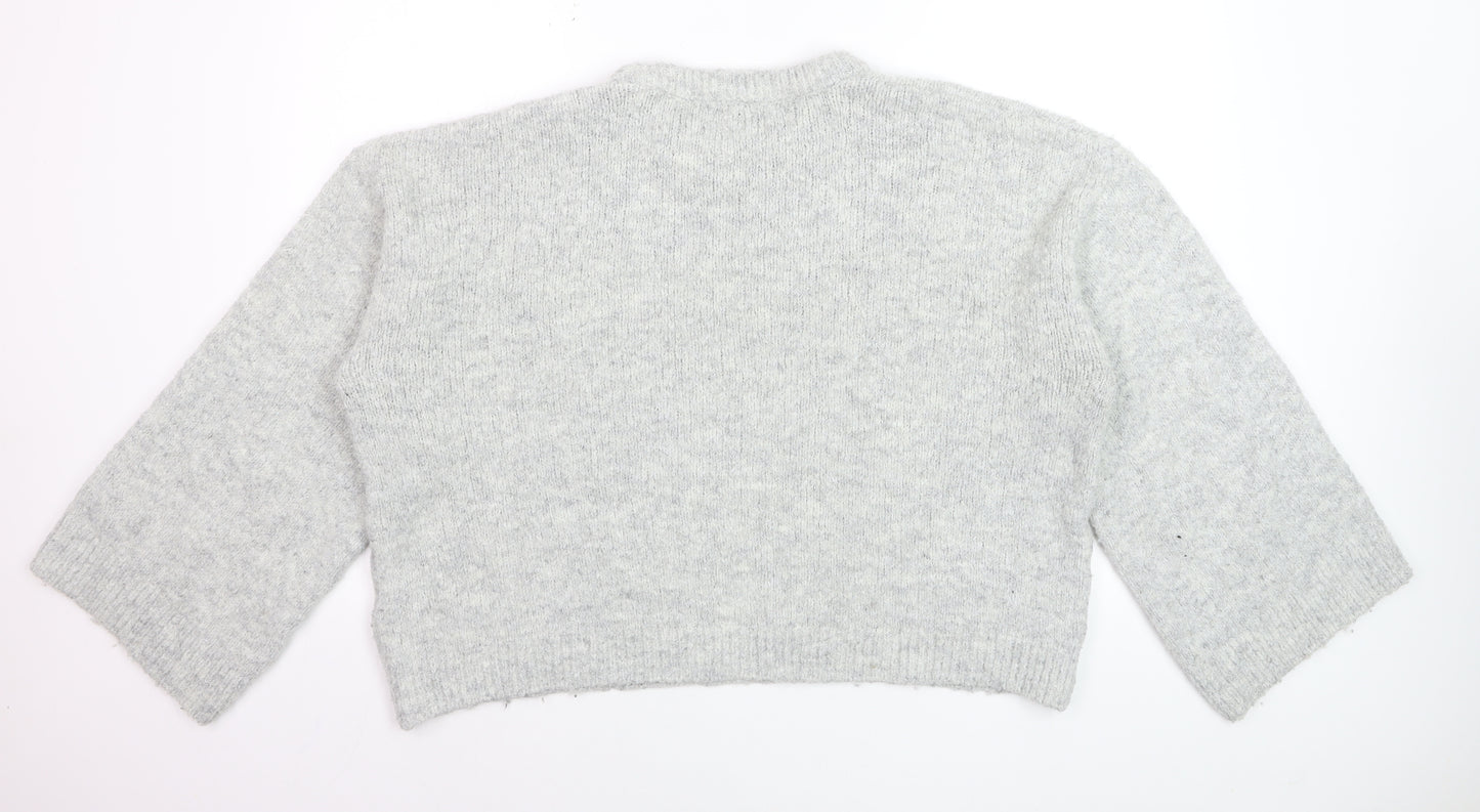 ASOS DESIGN Women’s Grey Chunky Knit Pullover Jumper L