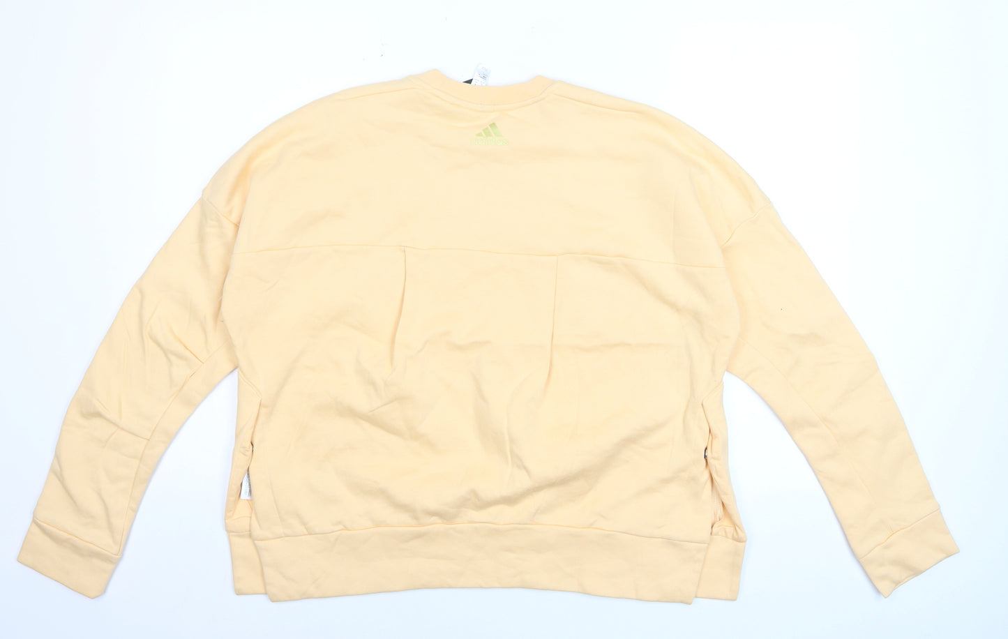 Adidas Womens Beige XL Crew Neck Logo Sweatshirt Cotton Blend