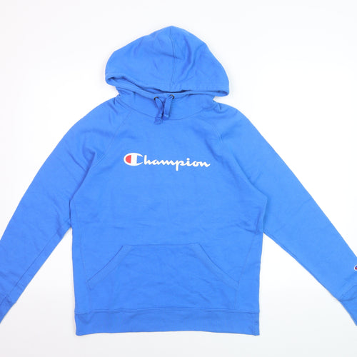 Champion Men's Blue Pullover Hoodie Small Logo Athletic Sweatshirt