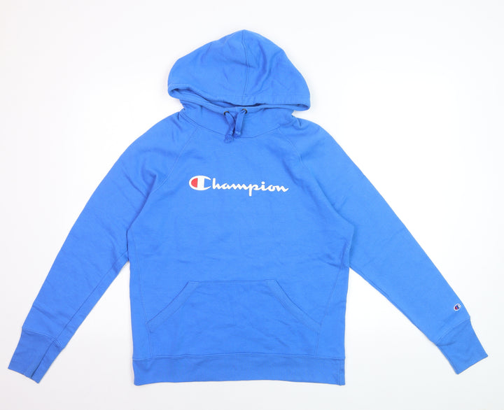 Champion Men's Blue Pullover Hoodie Small Logo Athletic Sweatshirt