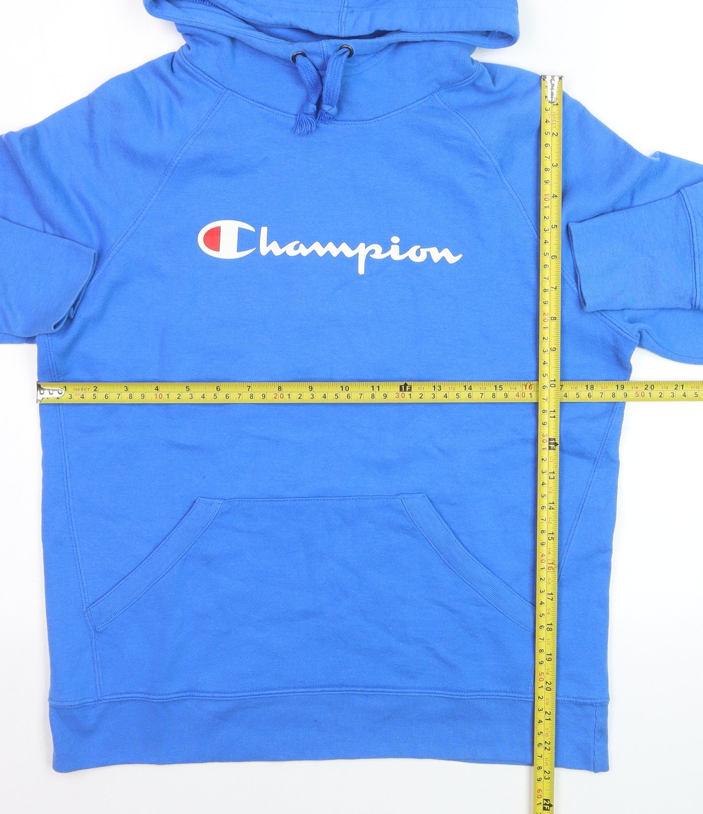 Champion Men's Blue Pullover Hoodie Small Logo Athletic Sweatshirt