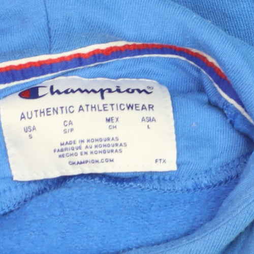 Champion Men's Blue Pullover Hoodie Small Logo Athletic Sweatshirt