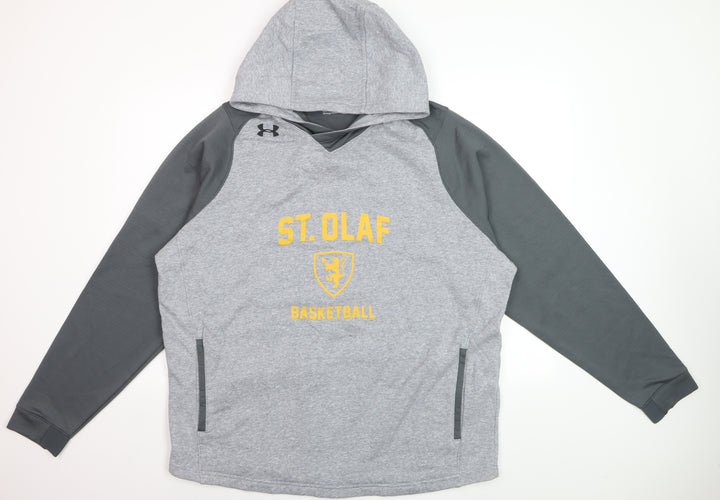 Under Armour Men's Grey ColdGear Pullover Hoodie XL Basketball Graphic