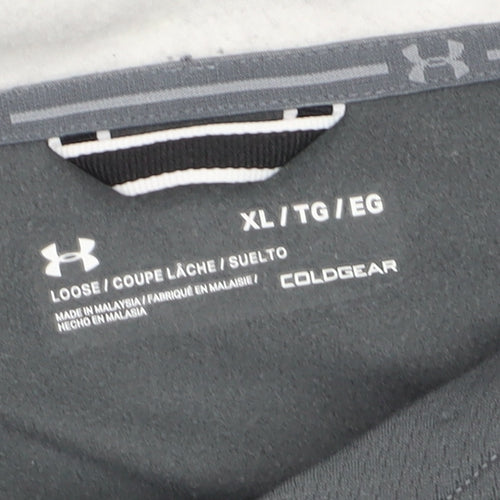 Under Armour Men's Grey ColdGear Pullover Hoodie XL Basketball Graphic