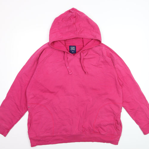Store One Women Pink Cotton Pullover Hoodie Size 20