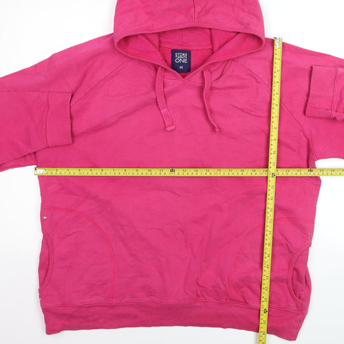 Store One Women Pink Cotton Pullover Hoodie Size 20