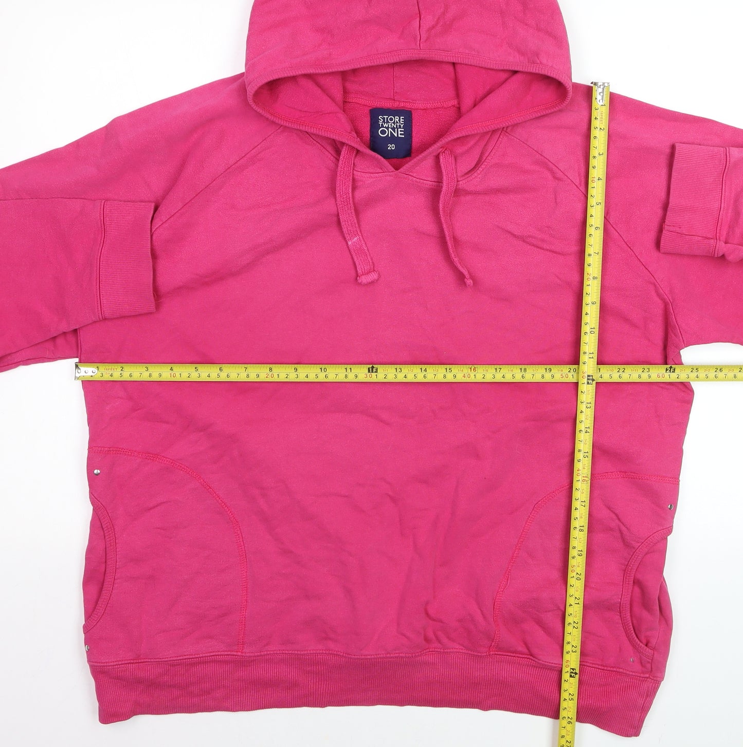 Store One Women Pink Cotton Pullover Hoodie Size 20