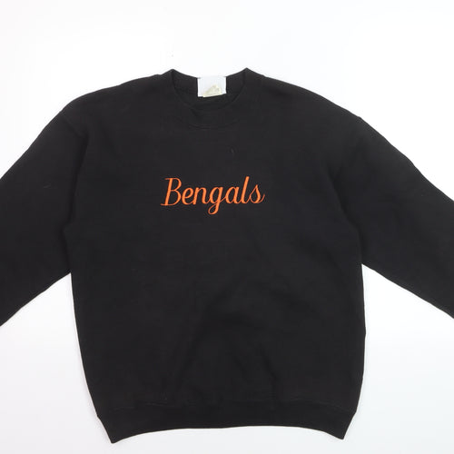 Lee Men's Black Bengals Embroidered Crew Neck Sweatshirt M