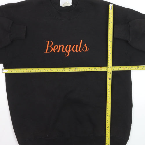 Lee Men's Black Bengals Embroidered Crew Neck Sweatshirt M