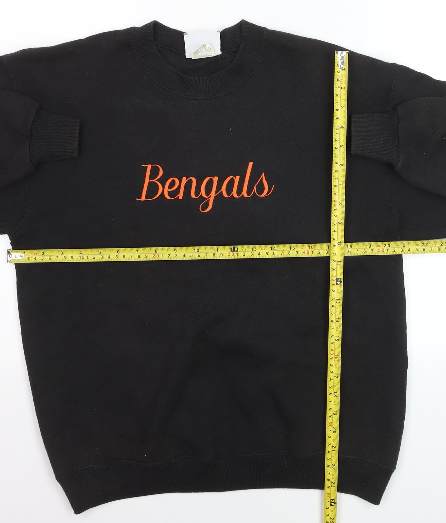 Lee Men's Black Bengals Embroidered Crew Neck Sweatshirt M