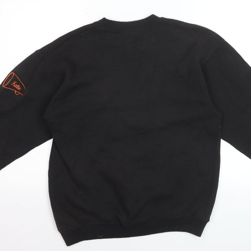 Lee Men's Black Bengals Embroidered Crew Neck Sweatshirt M