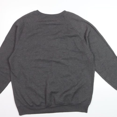 Hanes Men’s Grey College Logo Crew Neck Sweatshirt L