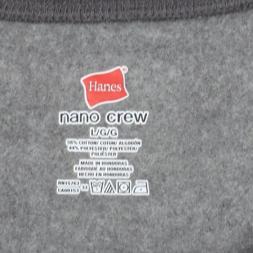 Hanes Men’s Grey College Logo Crew Neck Sweatshirt L