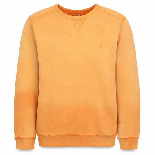 Front view of Timberland women’s orange cotton crew neck pullover sweatshirt l