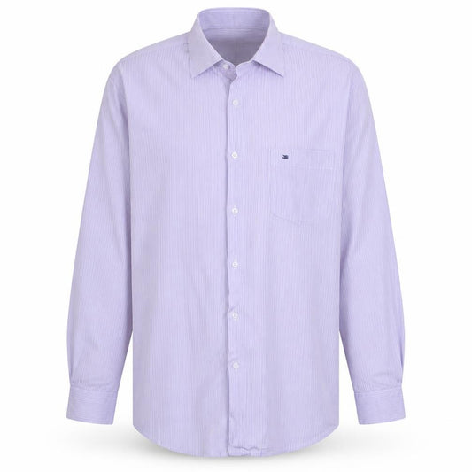 Tommy Hilfiger Men's Purple Striped Dress Shirt Long Sleeve Size L