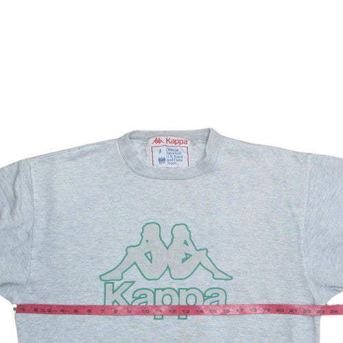 Kappa Men's Grey Pullover Sweatshirt L Vintage Crew Neck Sports Logo