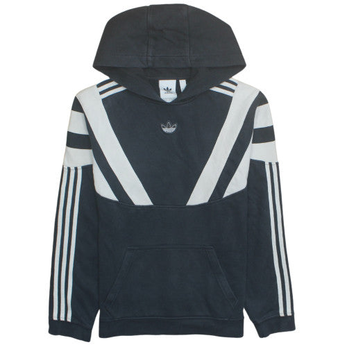 Adidas Men's Black XS Pullover Hoodie with Logo & Stripes