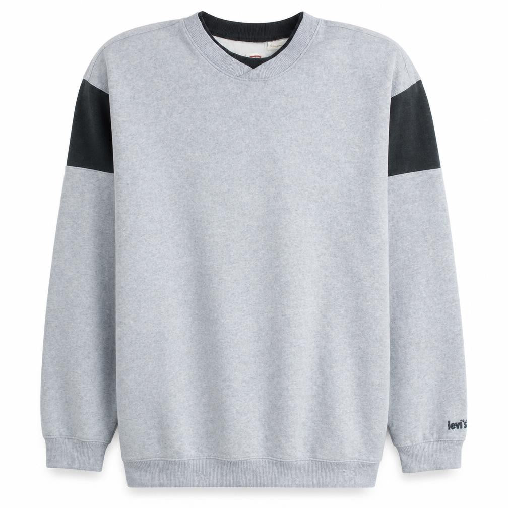 Front view of Levi's Men's Grey Oversized Crew Neck Sweatshirt, size M