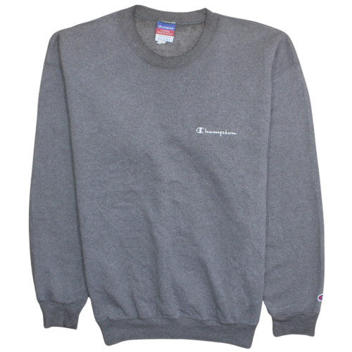 Champion Men Grey Pullover Crew Neck Sweatshirt Size L