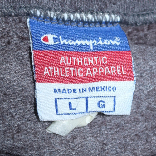 Champion Men Grey Pullover Crew Neck Sweatshirt Size L