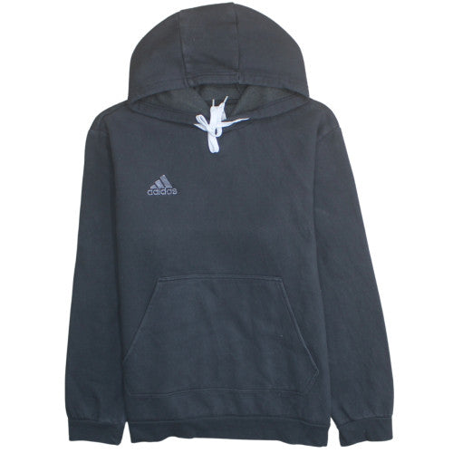 Adidas Mens Black Pullover Hoodie L Regular Fit Fleece Sportswear