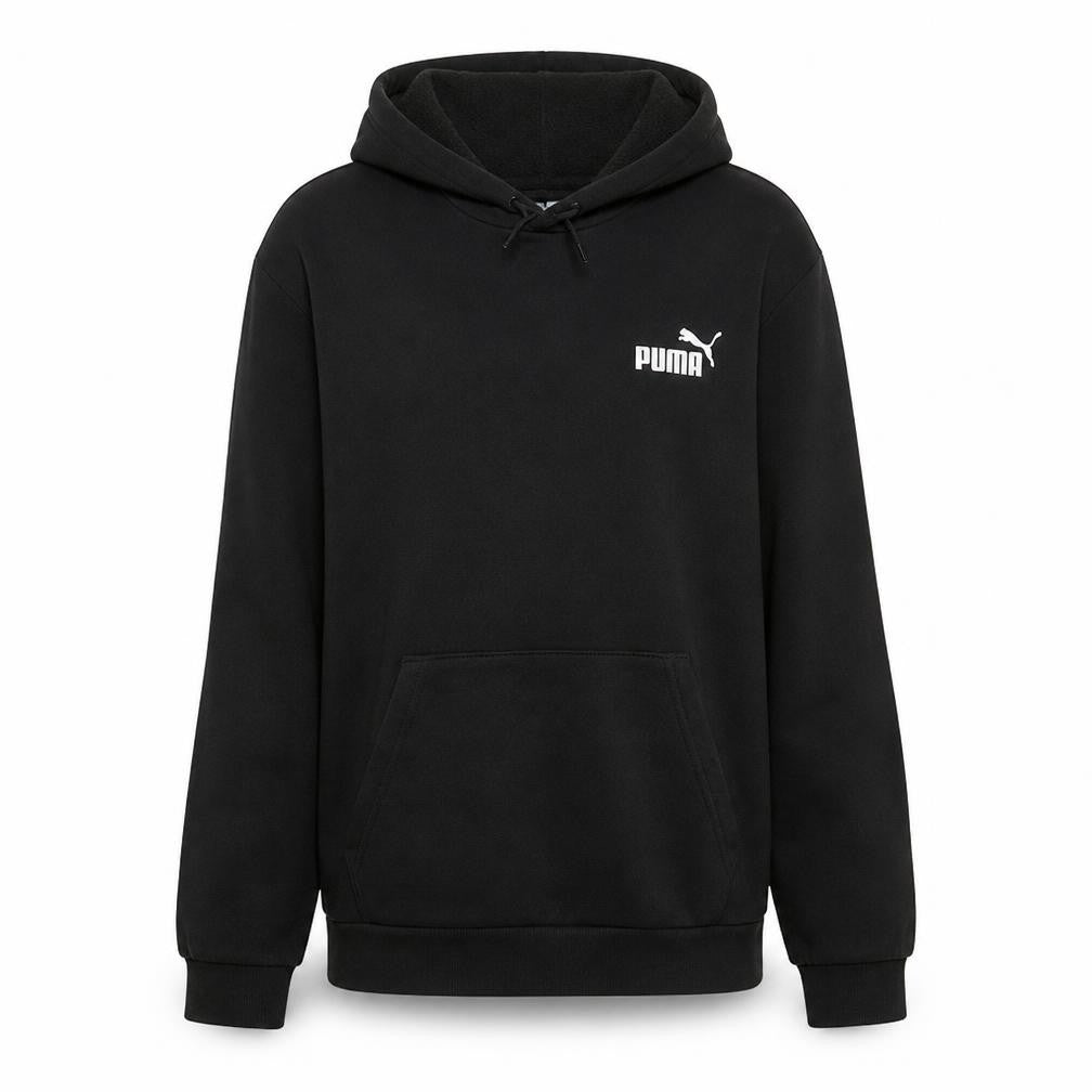 Front view of Puma Men's Black Pullover Hoodie M Fleece Sportswear