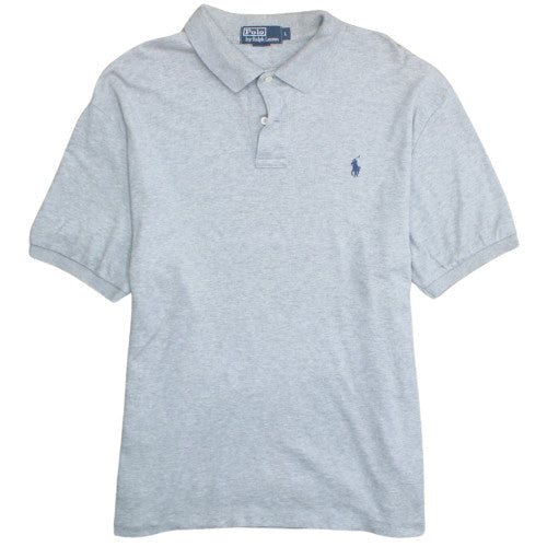 Ralph Lauren Men's Grey Short Sleeve Cotton Polo Shirt L