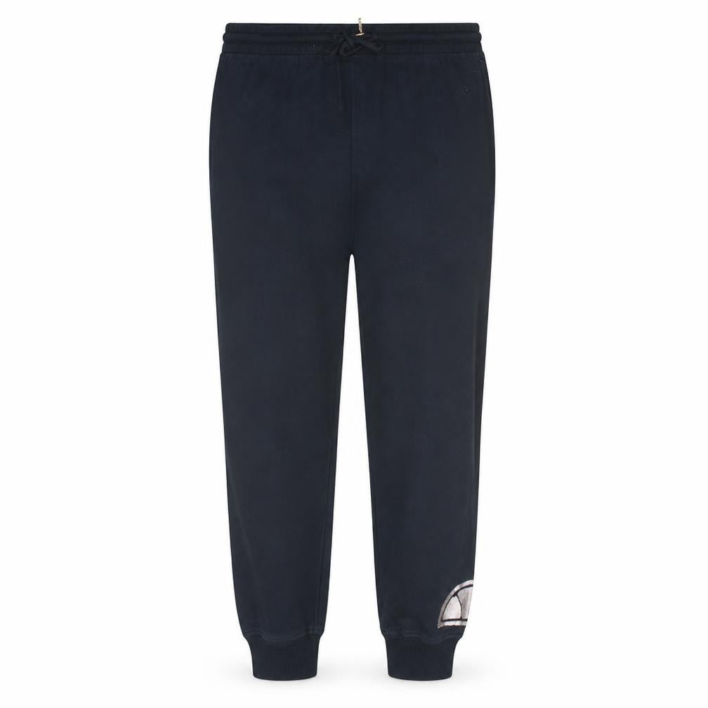 Front view of Ellesse men’s black jogger sweatpants, size L, drawstring waist cotton blend