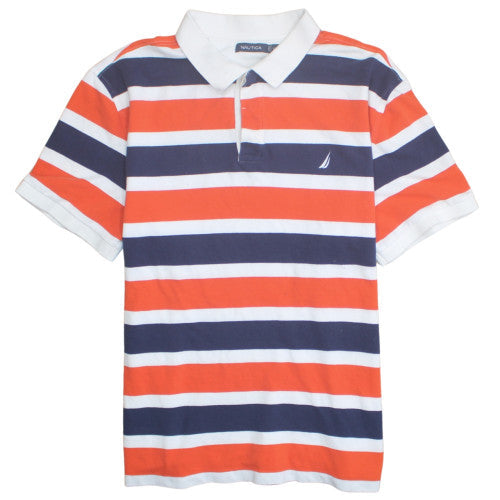 Nautica Men’s Multicoloured Striped Cotton Polo Shirt 2XL
