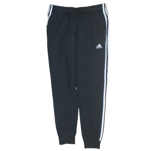 Adidas Men's Black Medium Jogger Sweatpants with Side Stripes