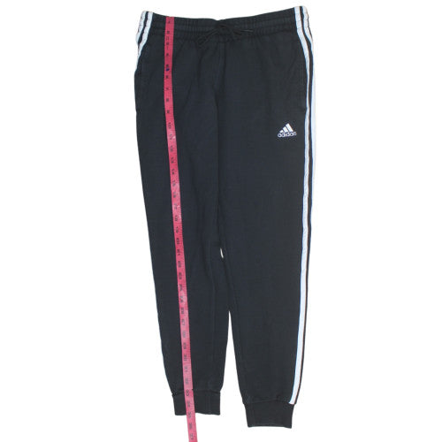 Adidas Men's Black Medium Jogger Sweatpants with Side Stripes