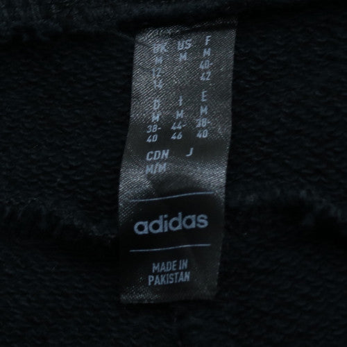 Adidas Men's Black Medium Jogger Sweatpants with Side Stripes